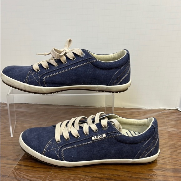 Taos Blue and Cream Sneakers with Vulcanized Soles - Picture 1 of 5